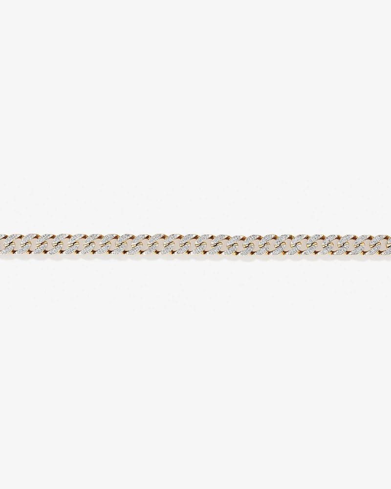 2.00 Carat TW Diamond Set Cuban Link Bracelet in 10kt Yellow and White Gold