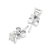 1.00 Carat TW Diamond Solitaire Stud Earrings in 18kt White Gold