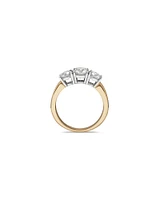 2.00 Carat TW Three Stone Round Brilliant Diamond Engagement Ring in 14kt Yellow and White Gold