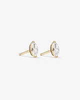 0.60 Carat TW Marquise Cut Solitaire Laboratory-Grown Diamond Stud Earrings in 10kt Yellow Gold