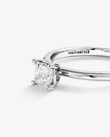 0.50 Carat TW Princess Cut Diamond Solitaire Engagement Ring in 14kt White Gold