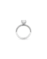 1.95 Carat TW Round Brilliant Laboratory-Grown Diamond Solitaire Side Accent Engagement Ring in 14kt White Gold