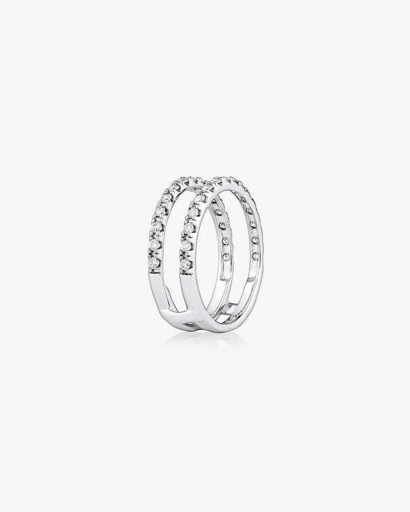 Bague complémentaire en or blanc 14 K avec diamants totalisant 0,50 ct