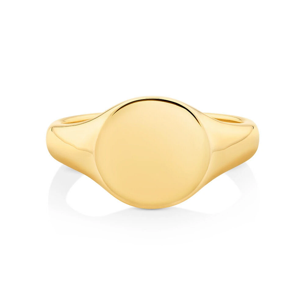 Round Signet Ring in 10kt Yellow Gold