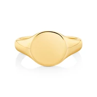 Round Signet Ring in 10kt Yellow Gold