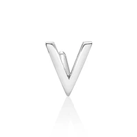 E Initial Single Stud Earring in Sterling Silver