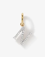 Diamond Letter N Initial Pendant in 10kt Yellow Gold