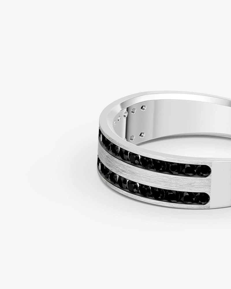 Men's 0.50 TW Enhanced Black Diamond Ring in Platinum