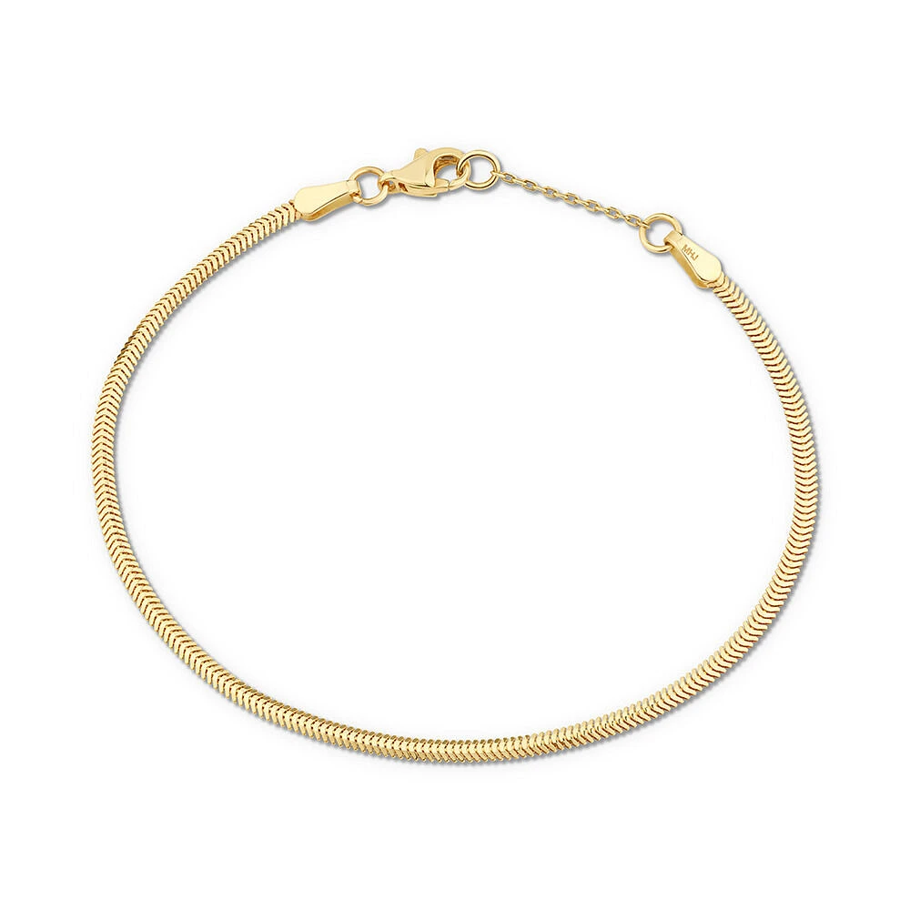 19cm (7.5") 2mm-2.5mm Width Herringbone Bracelet in 10kt Yellow Gold