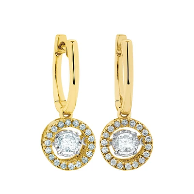 Boucles d'oreilles Everlight en or jaune 10 K avec diamants totalisant 0,50 ct