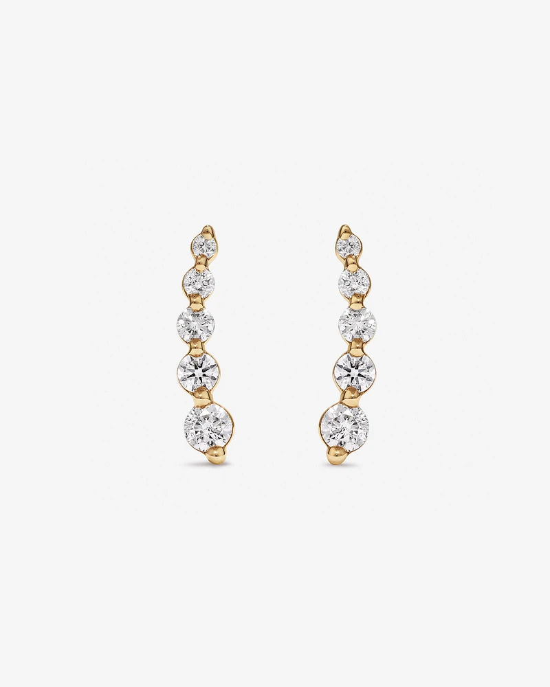 Ear Climbers with 0.25 Carat TW of Diamonds in 10kt Yellow Gold