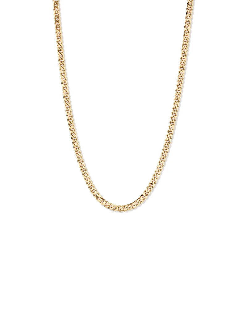 55cm (22") 6.3mm Width Solid Concave Bevelled Curb Chain in 10kt Yellow Gold