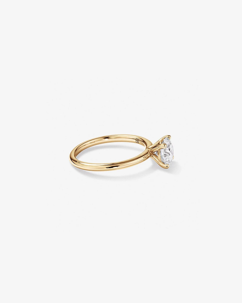 Carat TW Round Brilliant Laboratory-Grown Diamond Solitaire Engagement Ring in 14kt Gold