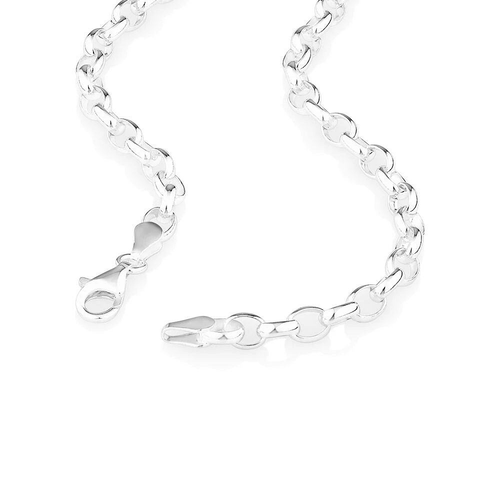 45cm (18") 4.5mm-5mm Width Belcher Fob Chain in Sterling Silver