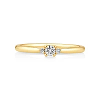 3 Stone Ring with 0.11 Carat TW Diamonds in 10kt Yellow Gold