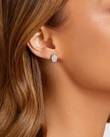 Oval Cluster Earrings with 1.0 Carat TW of Diamonds in 10kt White Gold