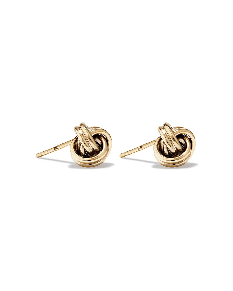 Knot Stud Earrings in 10kt Yellow Gold