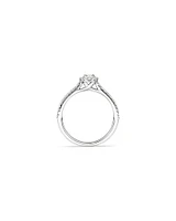 Oval Halo Ring with 0.50 Carat TW of Diamonds in 14kt White Gold