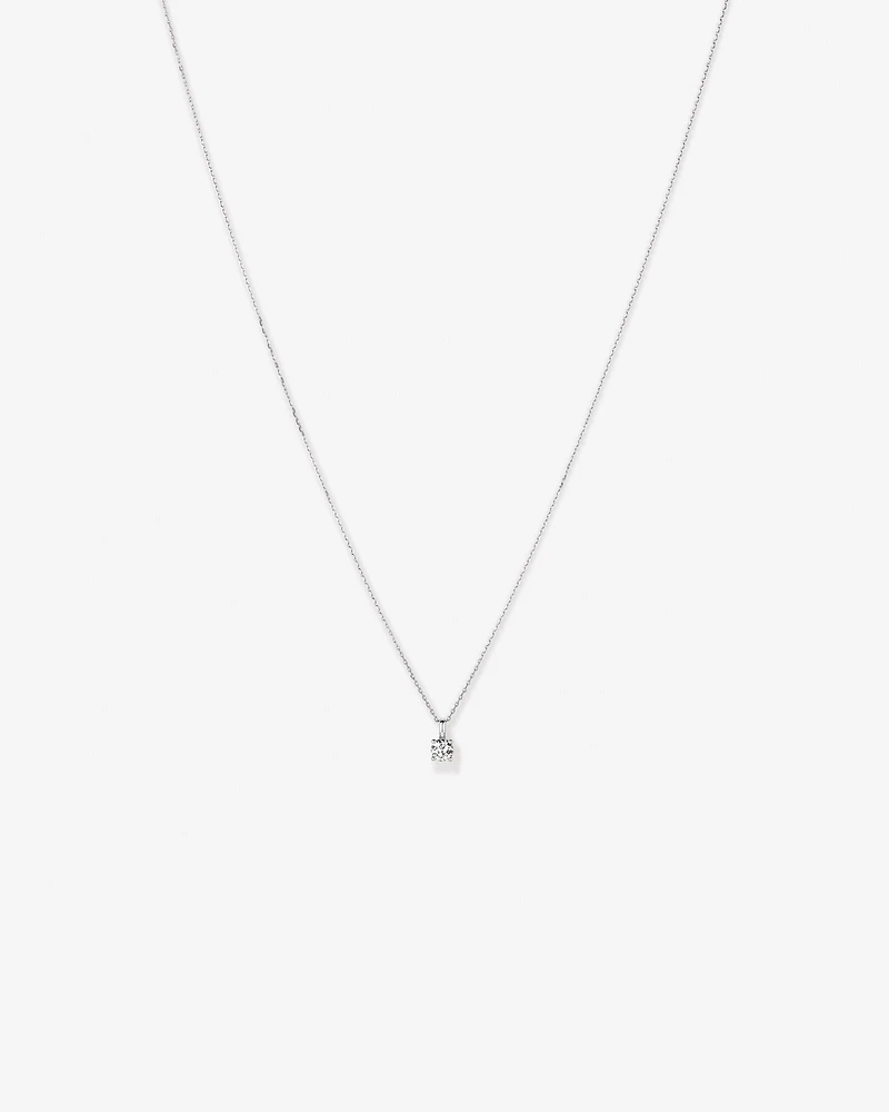 0.38 Carat TW Laboratory-Grown Diamond Solitaire Pendant Necklace in 10kt White Gold