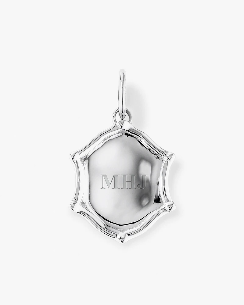 Pendentif bouclier gravable en argent sterling