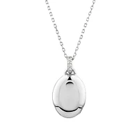 Diamond Accent Oval locket in Sterling Silver