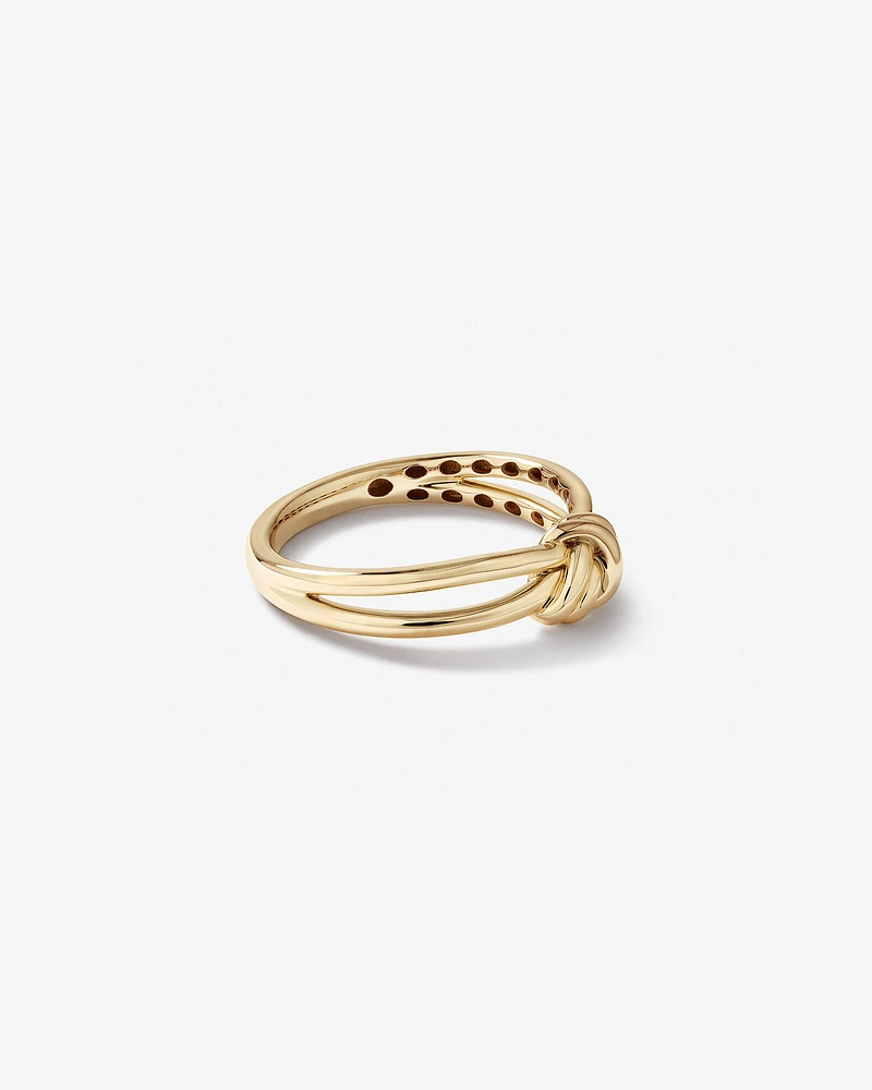 Knot Split Band Ring in 10kt Yellow Gold