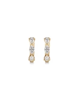 0.36 Carat TW Fancy Cut Laboratory-Grown Diamond Huggie Earrings in 10kt Yellow Gold