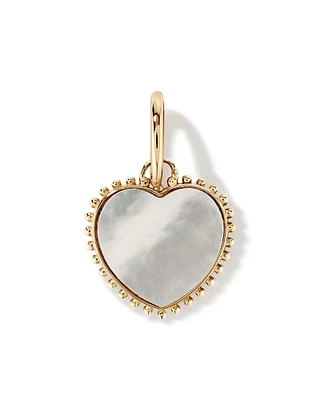 Mother of Pearl Love Heart Pendant in 10kt Yellow Gold