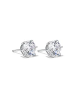 9.5mm Round Brilliant Cubic Zirconia Stud Earrings in Sterling Silver