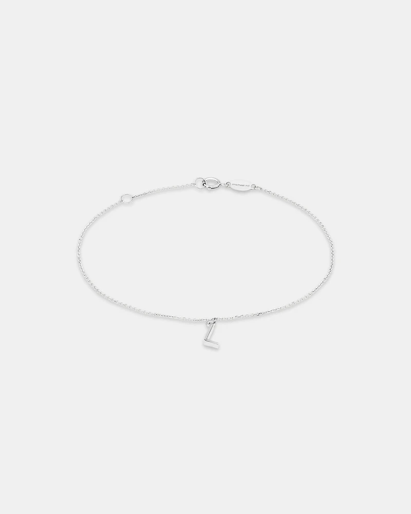 Bracelet à initiale « D » en argent