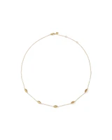 Marquise Station Necklace in 10kt Yellow Gold