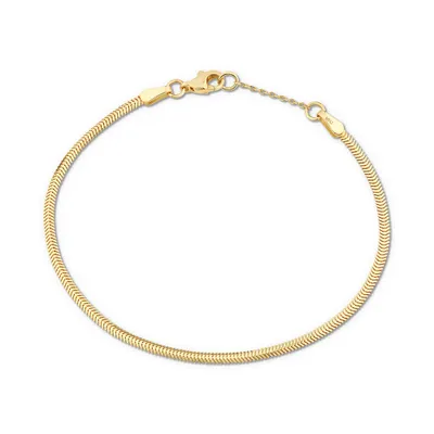 Bracelet à chevrons en or jaune 10 K de 19 cm, largeur de 2 à 2,5 mm