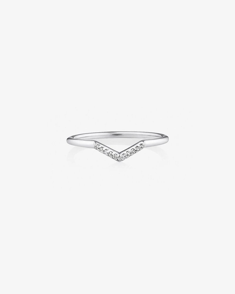 Arrow Ring with Diamonds in Sterling Silver