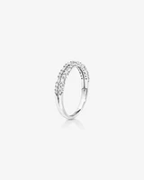 0.30 Carat TW Diamond Dot Dash Double Row Ring in 10kt White Gold