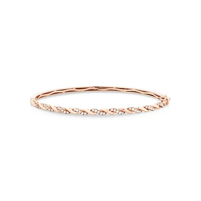 Twist Bangle With 0.33 Carat TW Diamonds In 10kt Rose Gold