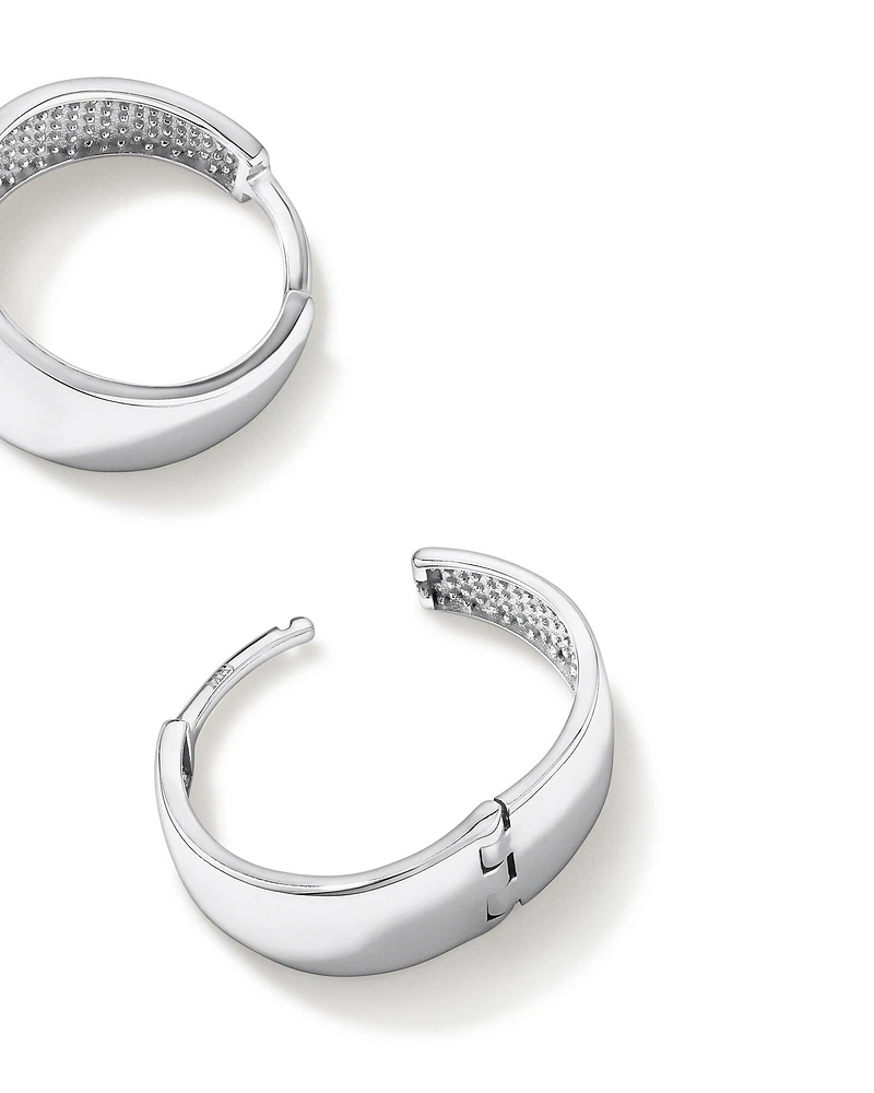 Tapered Huggie Earrings in Sterling Silver