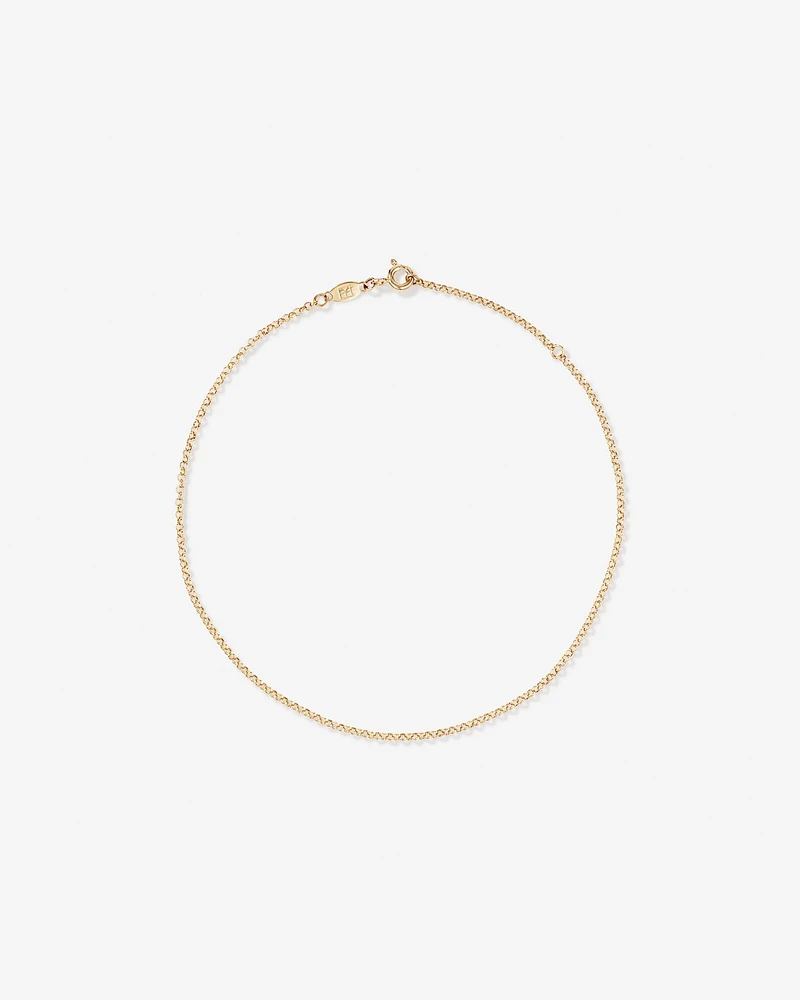 26cm (10.2") 1.7mm Width Belcher Chain Anklet in 10kt Yellow Gold