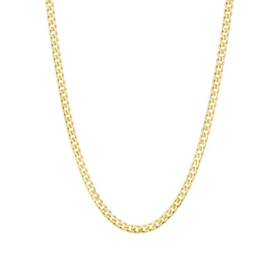 55cm (22") 4.5mm-5mm Width Solid Curb Chain in 10kt Yellow Gold