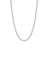 55cm (22") 5.3mm Width Bevelled Curb Chain Necklace in Sterling Silver