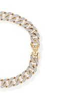 2.00 Carat TW Diamond Set Cuban Link Bracelet in 10kt Yellow and White Gold