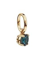 Round London Blue Topaz Birthstone Pendant in 10kt Yellow Gold