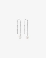 6mm Threader Earrings with Cultured Freshwater Pearls in Sterling Silver