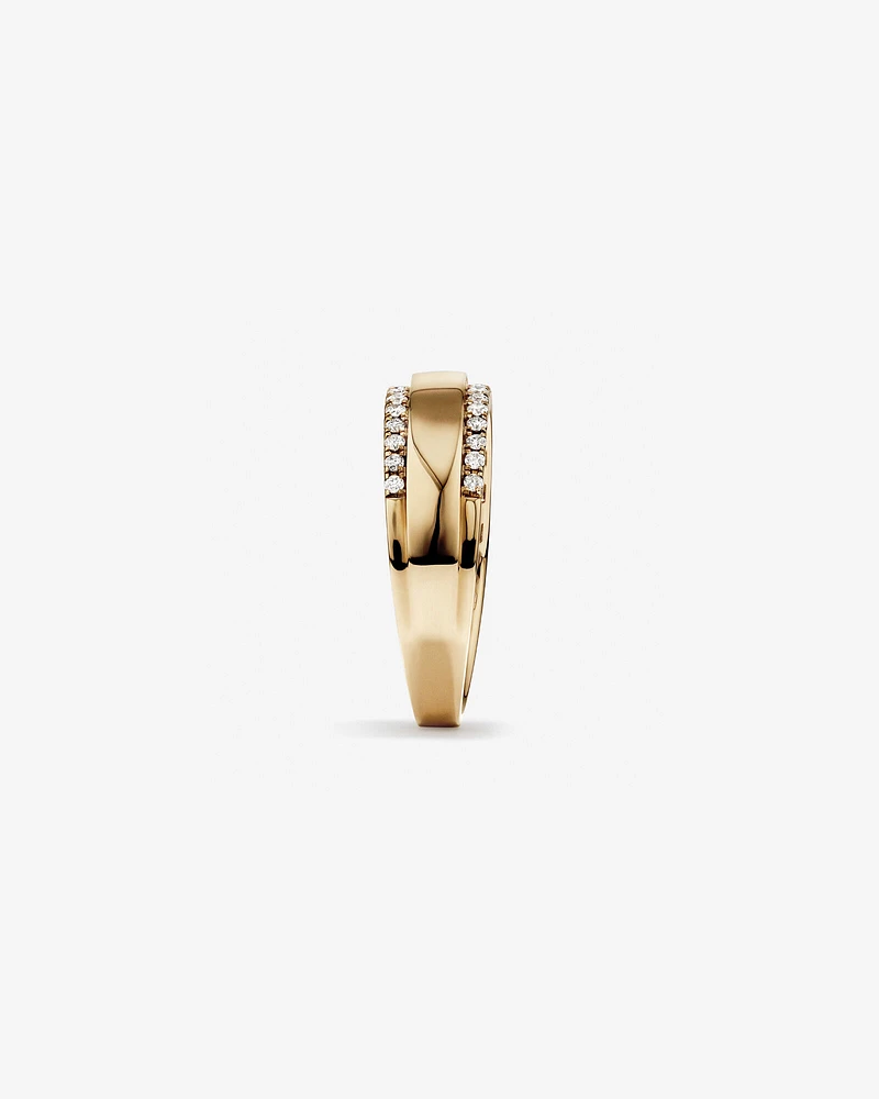 Two Row Ring with 0.37 TW of Diamonds In 10kt Yellow Gold