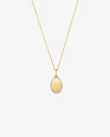 Diamond Outline Oval Locket in 10kt Yellow Gold