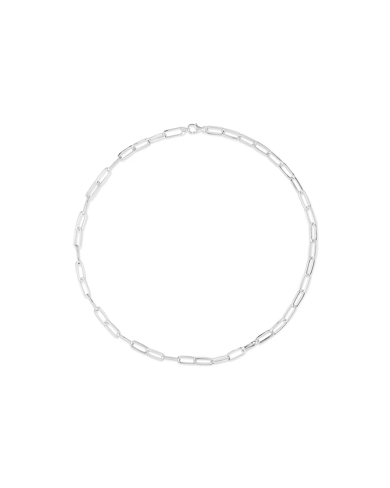 46cm (18.1”) 5.5mm-6mm Width Paperclip Chain in Sterling Silver