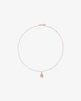 Pear Cut Morganite Gemstone and 0.25 Carat TW Diamond Halo Pendant Necklace in 10kt Rose Gold