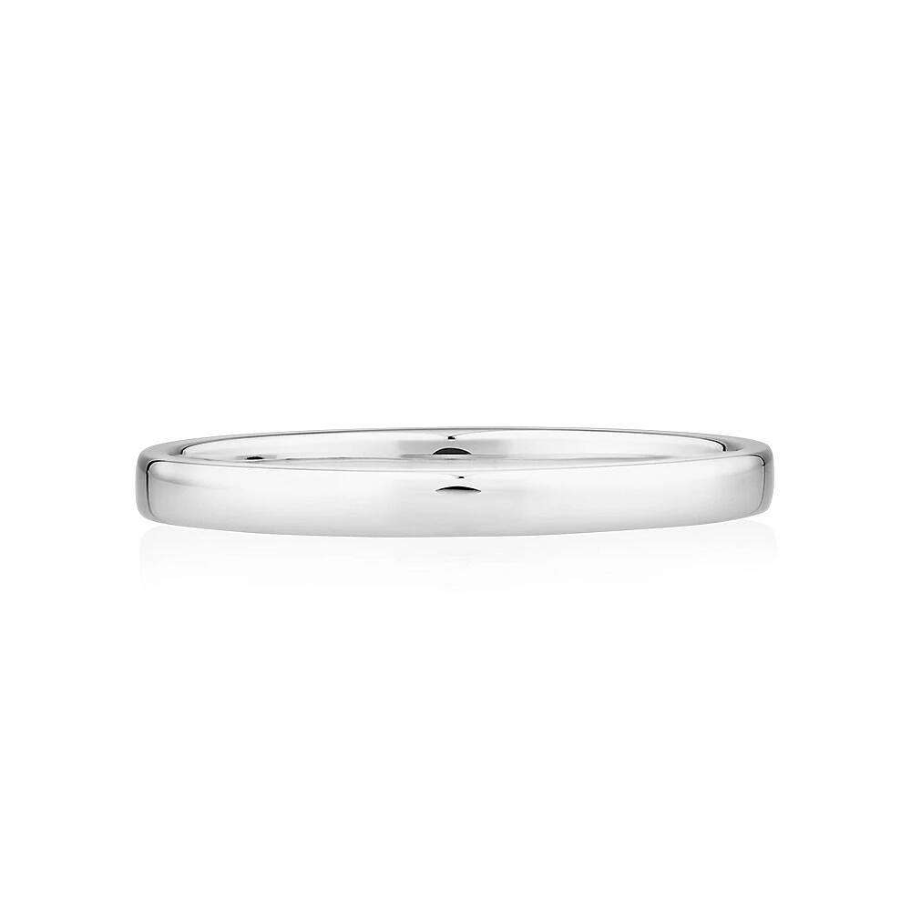 2mm Lite Half Round Wedding Band in 10kt White Gold