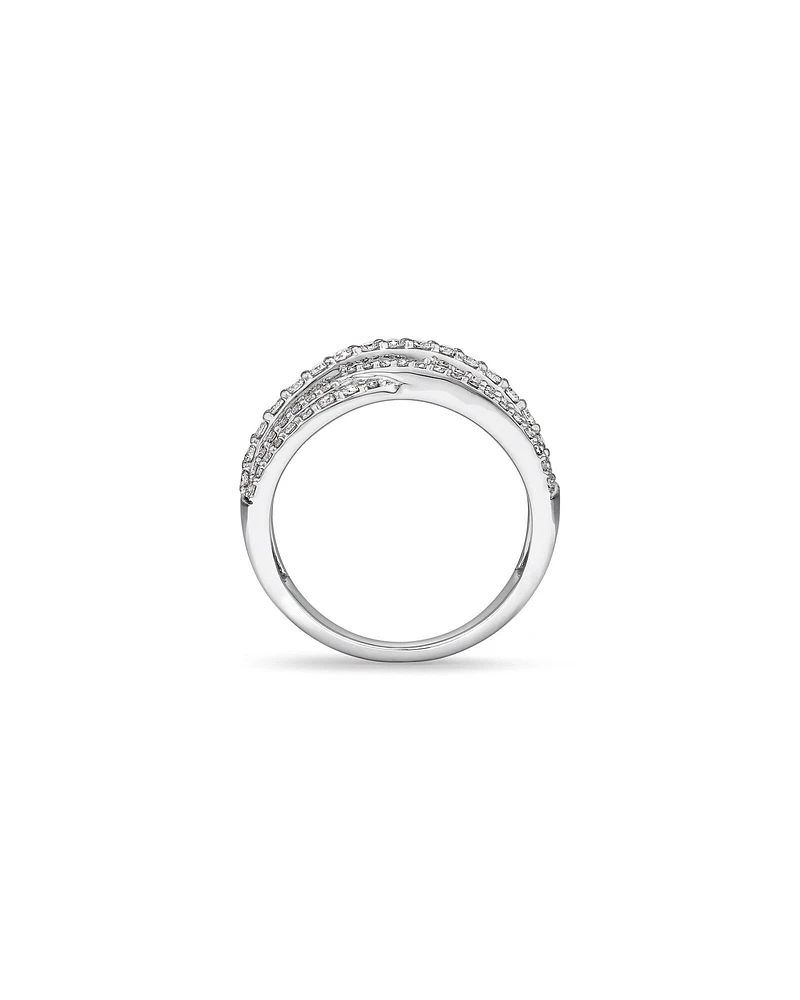 1.00 Carat TW Laboratory-Grown Diamond Crossover Ring in 10kt White Gold