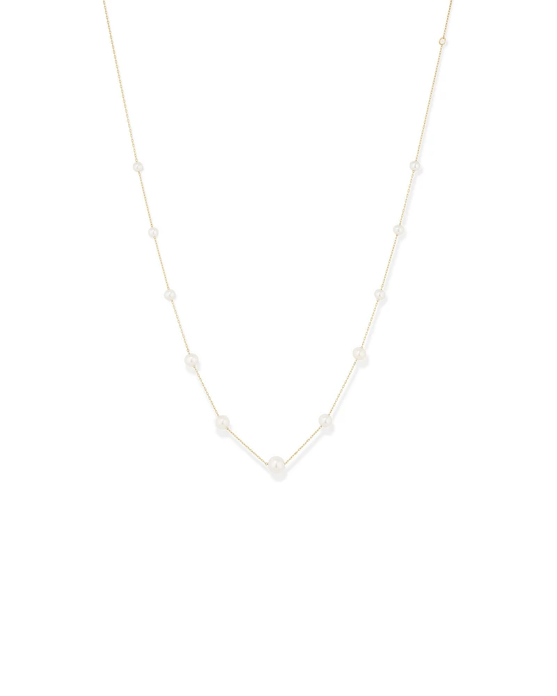 Cultured Freshwater Pearl Necklace in 10kt Yellow Gold