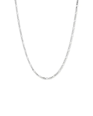 55cm (22") 3.75mm Width Figaro Chain Necklace in Sterling Silver